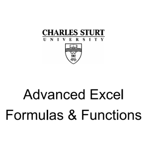 Advance Excel Formulas & Functions