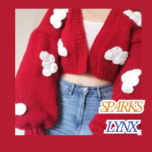 Red Clouds Crochet Cardigan