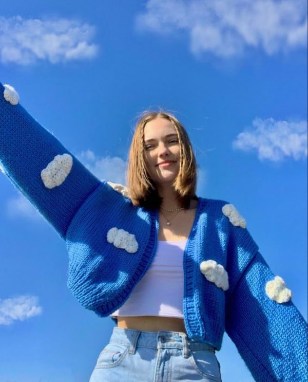 Sky Blue Clouds Crochet Cardigans - Image 3